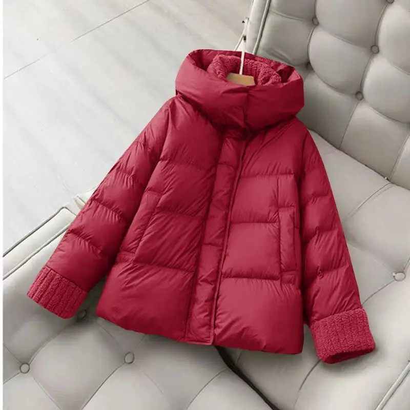 Winter New Down Cotton Padded Jacket Women\'s Hoodie Fashion Loose Large Size Thickened Snow Parka Full Zip Quilted Jackets