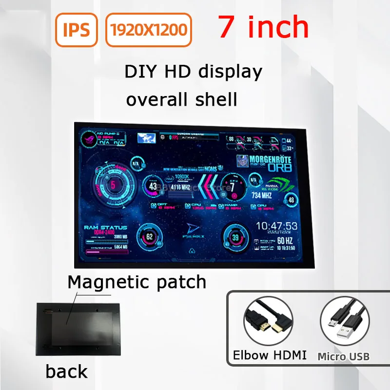7 Inch Chassis Dynamic Display Monitor Host Temperature Control Secondary Screen Aida64 Hardware Temperature