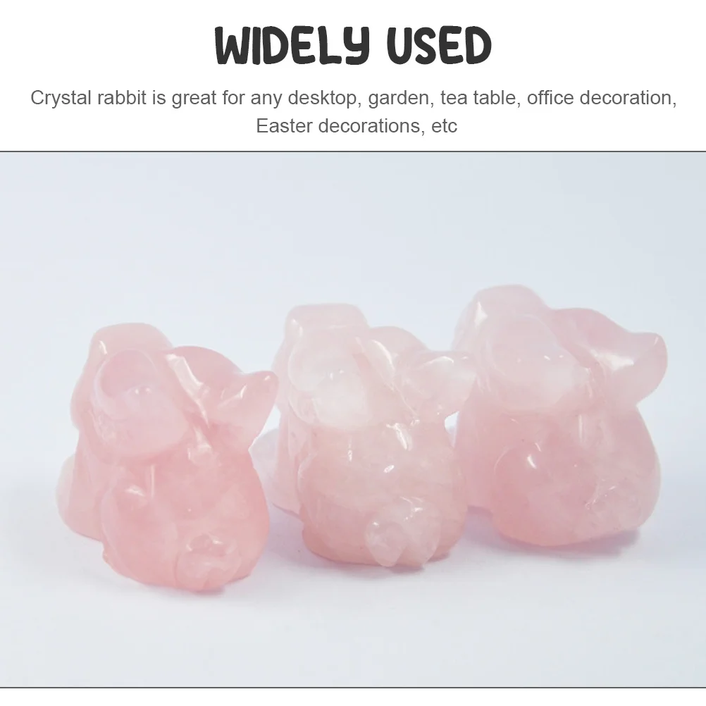 

Crystal Stone Zodiac Decoration Cute Bunny Rabbit Statue for Desktop Garden Tea Table Office Decor Easter Miniature Animal