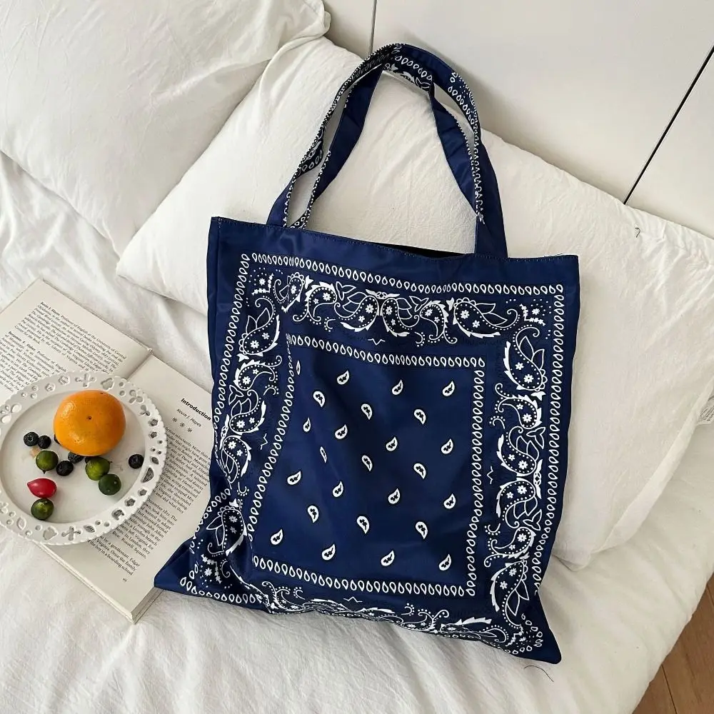 

Fashion Printed Cashew Flower Canvas Bag Retro Large Capacity Canvas Tote Bag Lightweight Shopping Bag Women's Handbag Beach