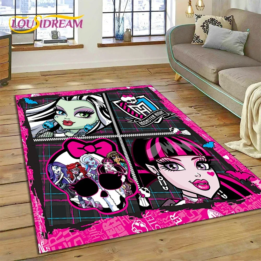 Cartoon Monster High Draculaura Vampire Carpet Rug for Bedroom Living Room Home Sofa Decoration,Child Game Large Decor Floor Mat