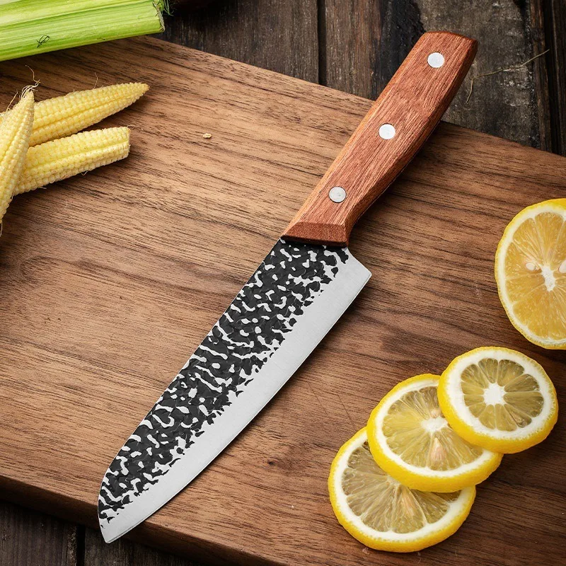 Hard Sharp Stainless Steel Hammer Forged Utility Knife Fruit Peeler Knife Meat Cutter Household Kitchen Knives