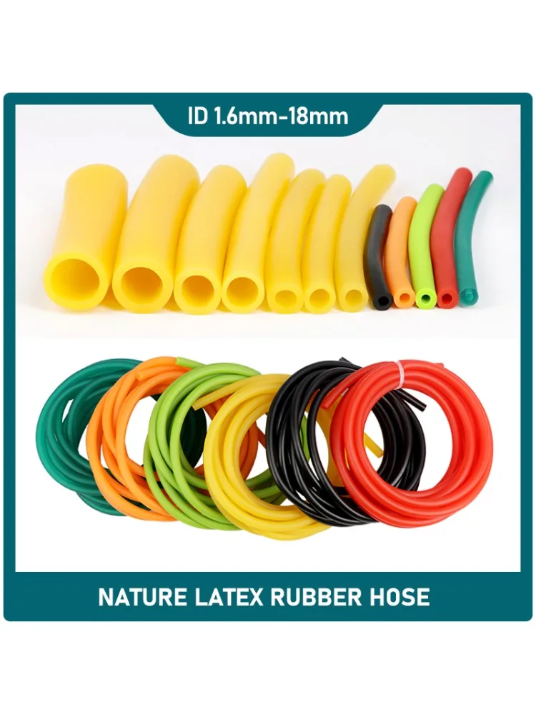 Tuyaux en caoutchouc Latex naturel, 1 mètre, ID 1.6/2/4/6/8/10/12/14/18mm, haute élasticité, fronde, catapulte, ceinture de Tension, Tube en caoutchouc