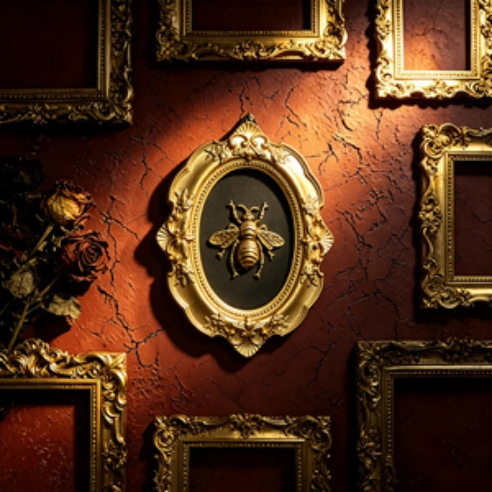 Baroque Golden Bee Figurine Statue Wall Art Frame Home Decor，Best Friend Birthday Gift