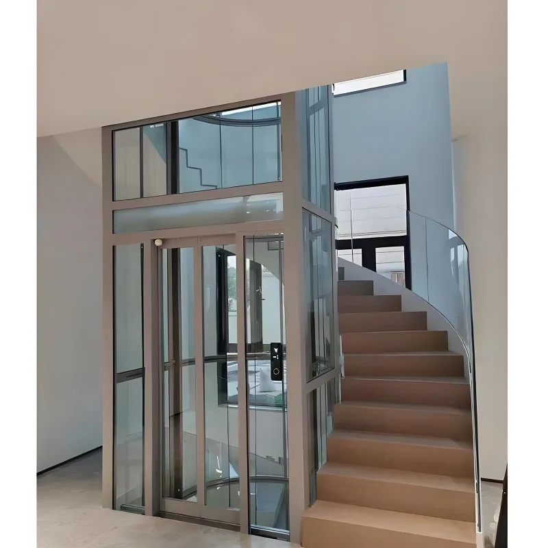 Small Residential Villa Elevator，Hydraulic Home Lift for Elderly and Family Houses with Space Saving Structure