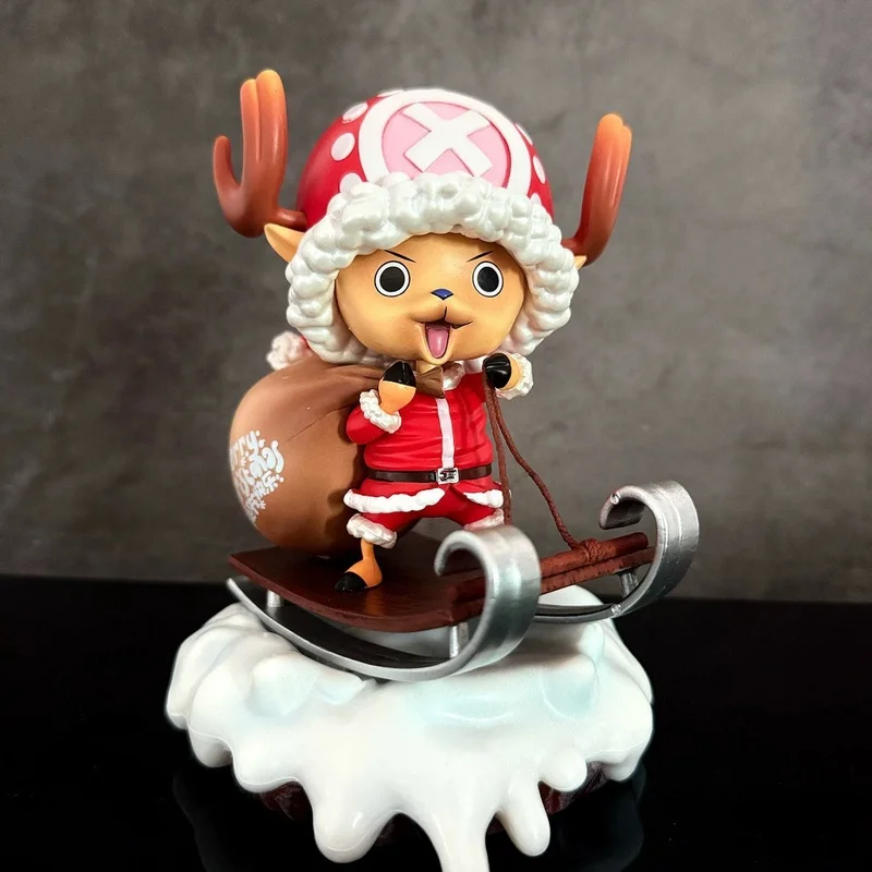 16CM One Piece Tony Tony Chopper Christmas PVC Doll Desktop Ornament Anime Gift Collection