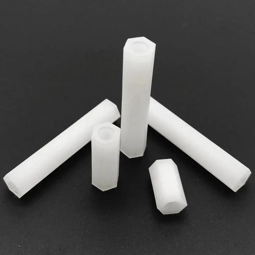HZYUEGOU 50 Stück M2 M2.5 M3 M4 Weiße Nylon-Kunststoff-Sechskant-Abstandshalter Männlich-Weiblich-Abstandshalter Phillips-Bolzen für Leiterplatten-Motherboard – Detail 4