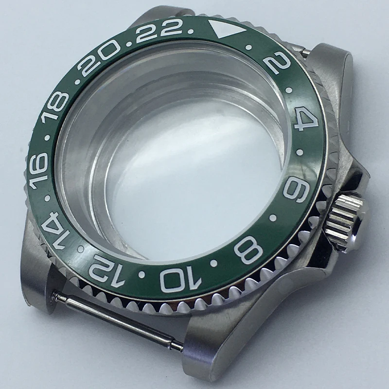 

Высокое качество 40 мм серебряные корпуса часов сапфировое стекло керамическое кольцо для Seiko NH35 nh36 механизм 100 водонепроницаемый для циферблата 28,5 мм