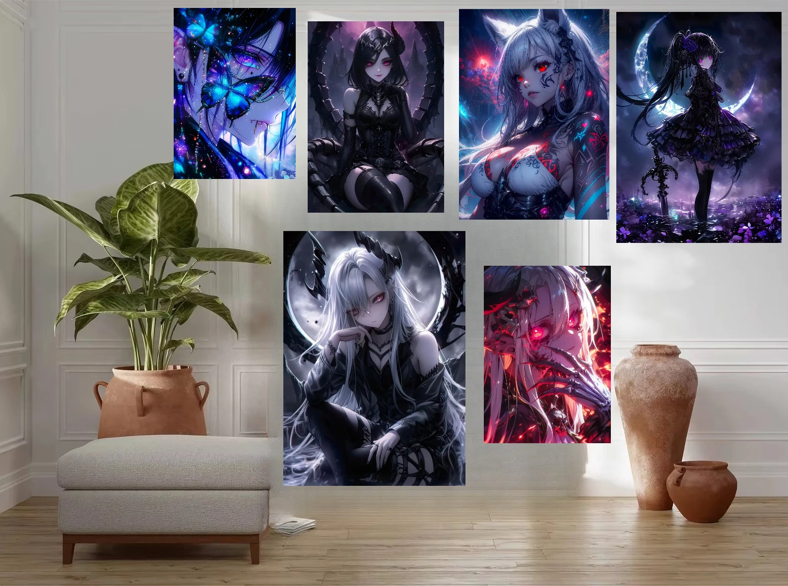 Gothic Dark Anime Portrait 500/1000/1200/2000PCS Jigsaw Puzzles Hobby Craft Aesthetic Room Wall Art Decoration Gift No Frame