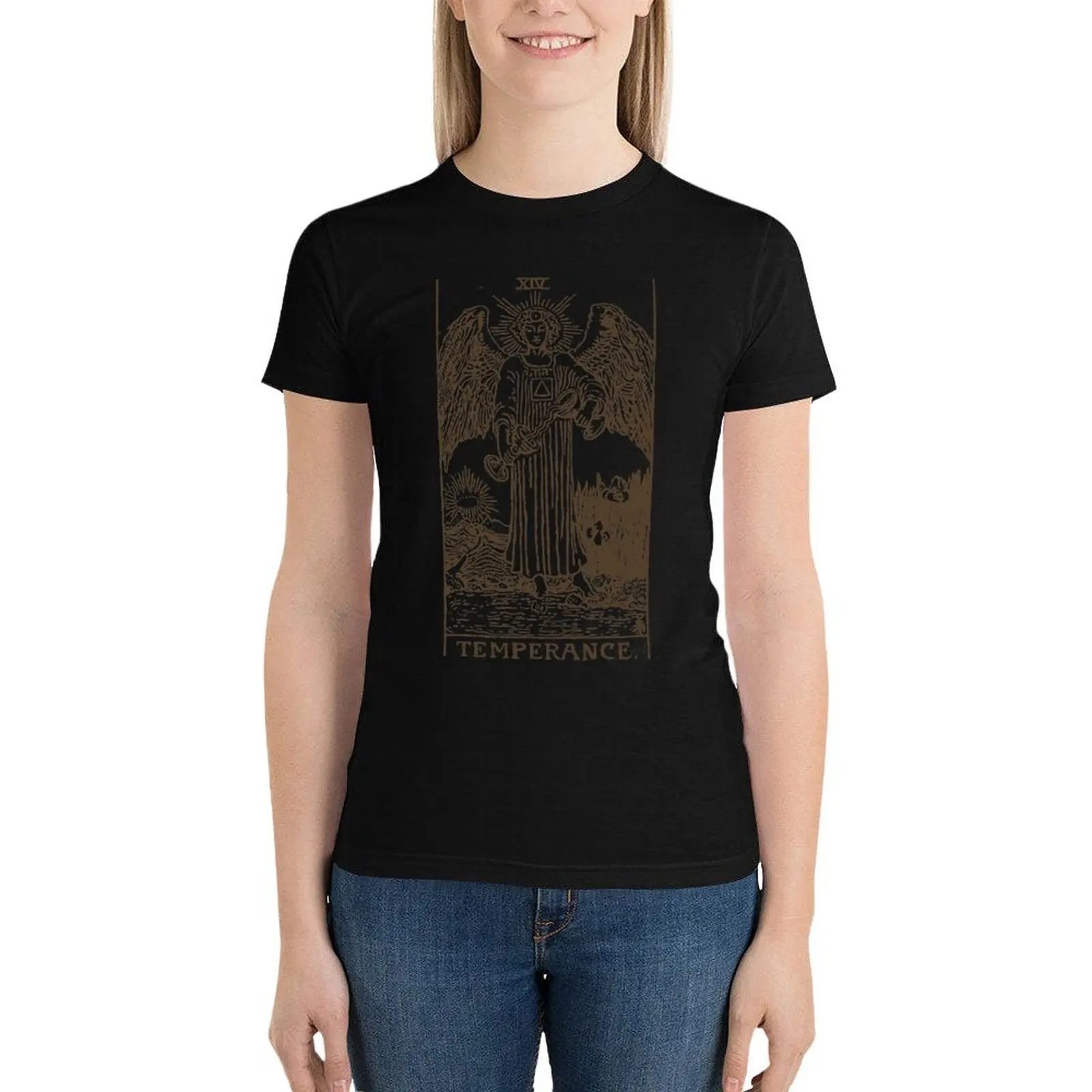 Temperance Tarot T-Shirt aesthetic clothes female oversized tight shirts for Women