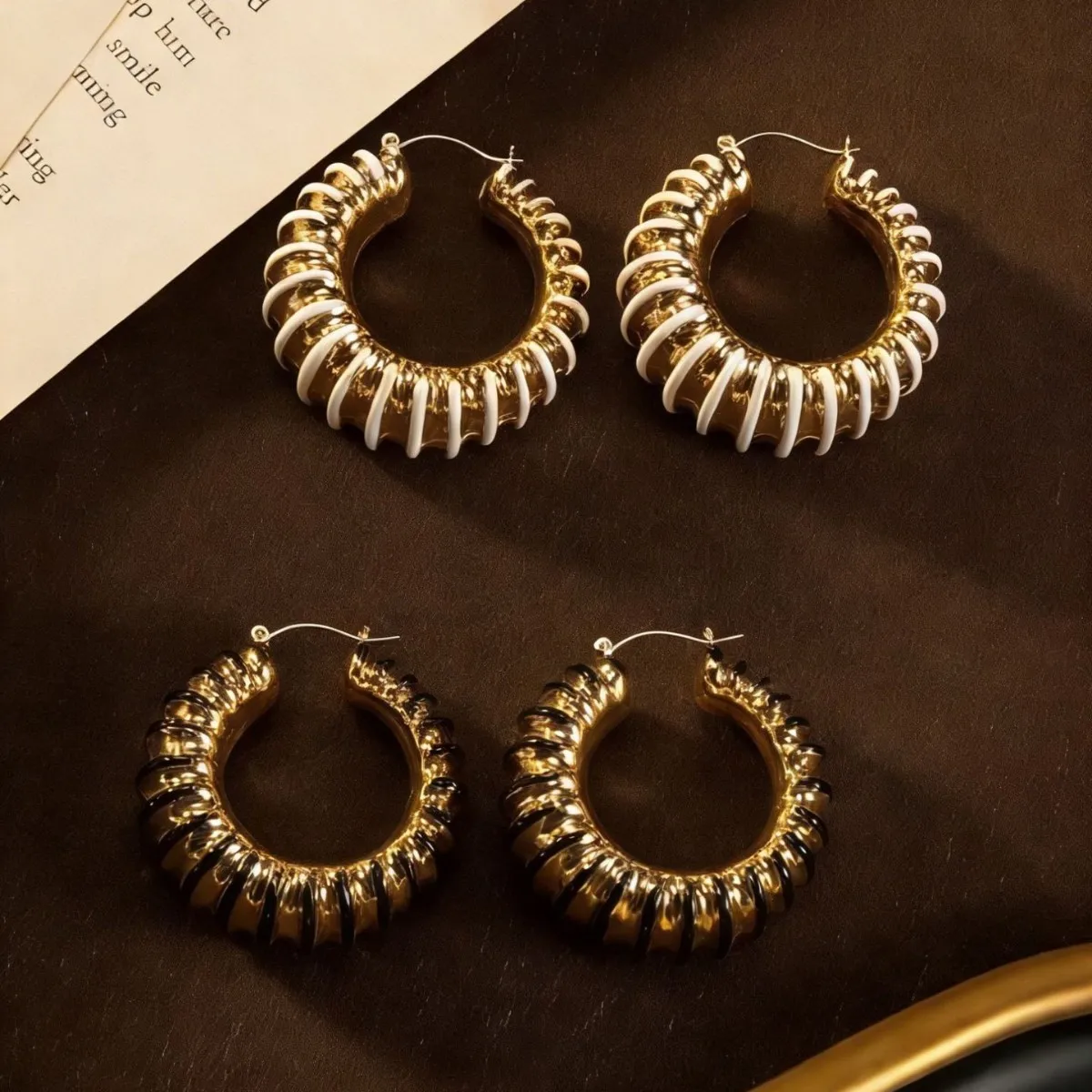 Used Enamel Threaded Earrings Fashionretro Palace Easiest for Match Earrings Niche Style Enamel Ring Earrings