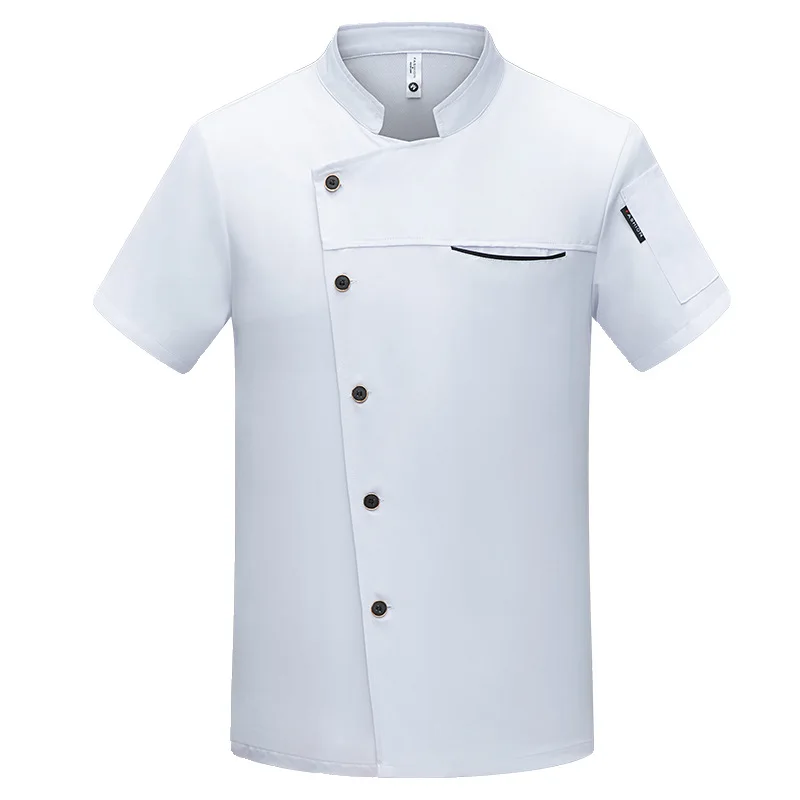 Roupas de trabalho do chef manga curta verão bolo loja hotel restaurante lanche bar escola cantina cozinha pessoal uniforme