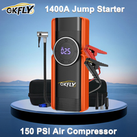 4 In 1 Car Jump Starter Power Bank Air Compressor Inflator Pump 1400A Portable Power Station Car Battery Charger Booster