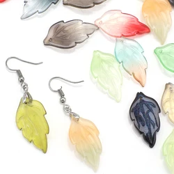 20Pcs 16x30mm Glazed Leaf Shape Petal Crystal Glass Loose Wing Pendants Beads for Jewelry Making Hairpin DIY Crafts Accessories