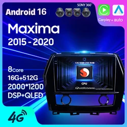 Android 16 Carplay 8Core For Nissan Maxima A36 2015 2016 - 2019 2020 Car Radio Autoradio GPS Multimedia 2Din Player Stereo Video