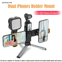 For DJI Osmo Pocket 3 Expansion Dual Phone Vlog Holder Adapter Tripod Light Multi-Purpose Adjustable View Angle Mount Accessory