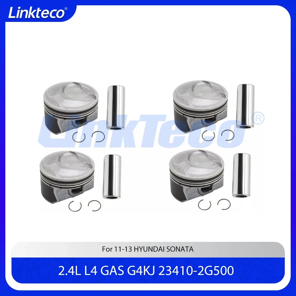 

Engine part 4pcs Piston & rings set Fit 2.4 L T GAS G4KJ For 11-13 2.4L HYUNDAI SONATA KIA OPTIMA SORENTO 23410-2G500 WG2178666
