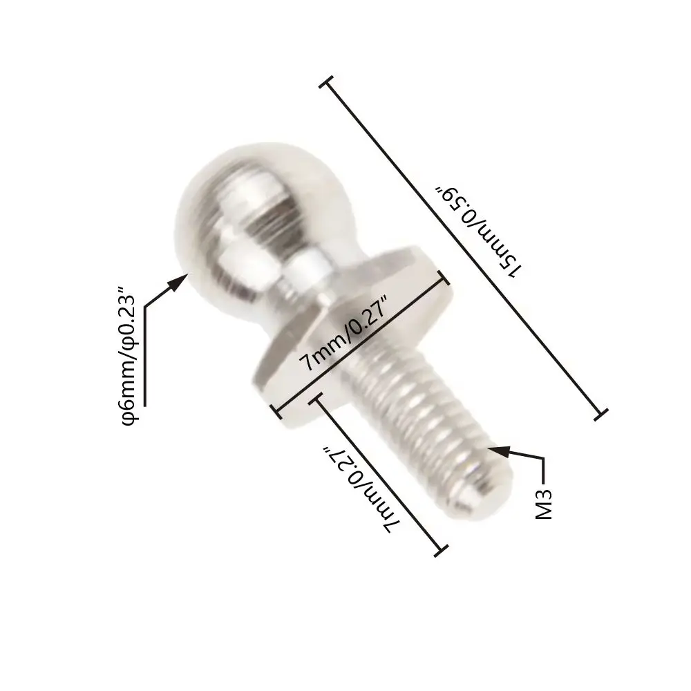 6PCS RC Racing 02038 Ball-head Screws 6pcs for 1/10 HSP Car Buggy 94105 94110 94188