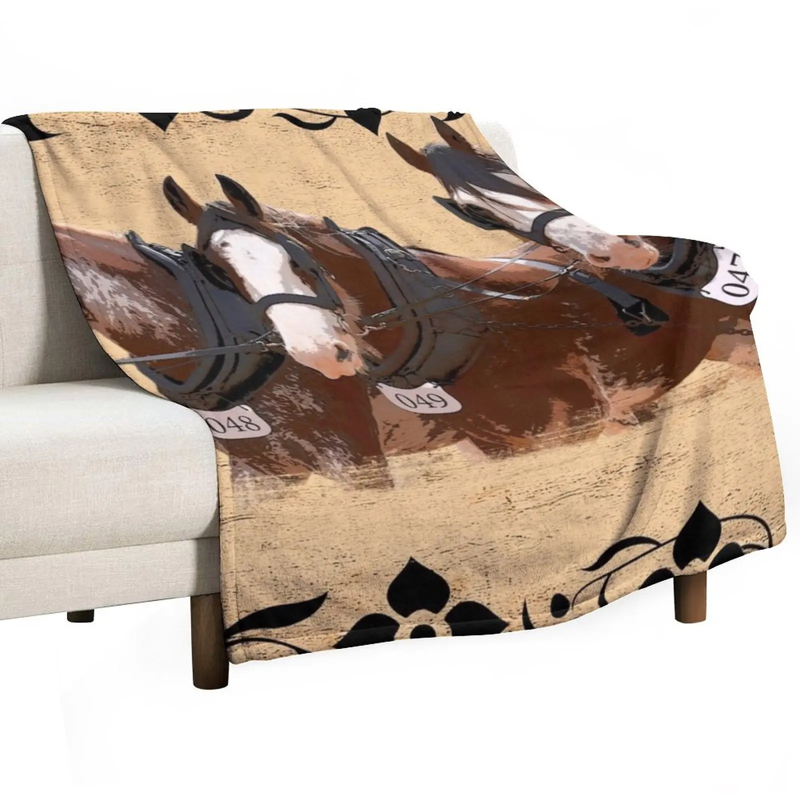 

HEAVY HORSES, CLYDESDALE HORSES Throw Blanket Hairys Stuffeds christmas decoration Summer Beddings Blankets