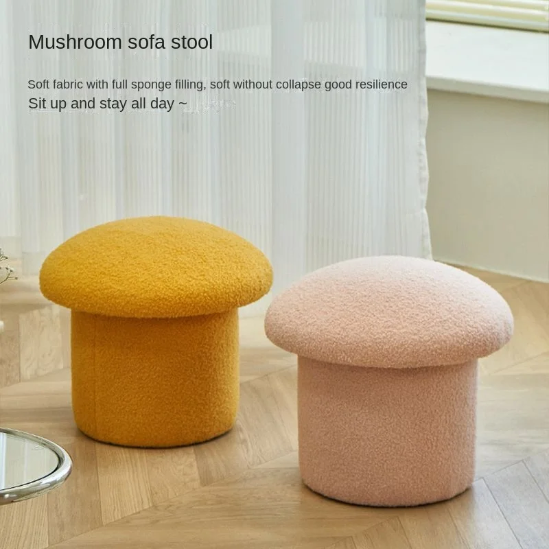 

Lovely Creativity Art Makeup Stool Ottomans Stools Mushroom Fabric Bedroom Step Round Stools Bedroom Furniture Foot Stool Pouf