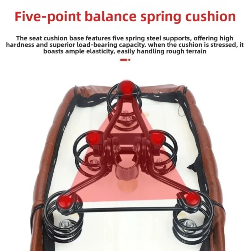 Comfortable Soft Five‑Spring Electric Vehicle Saddle,Shock‑Absorbing Bicycle Seat Cushion,Universal Riding Replacement Accessory image 5