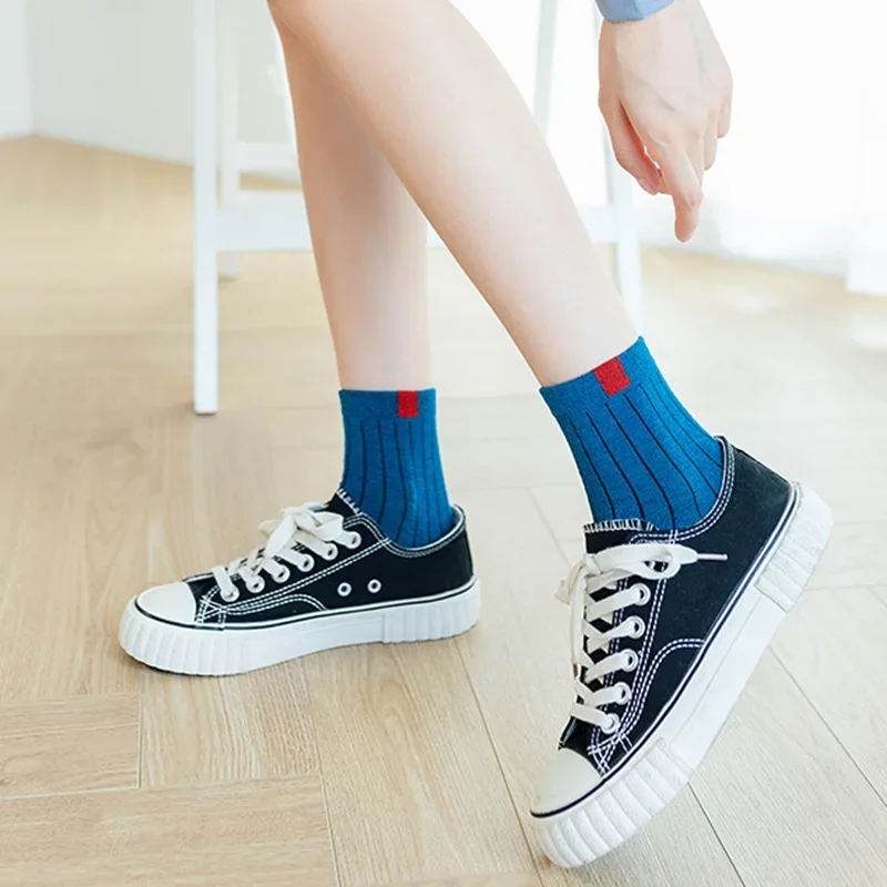 Women Socks Couples Rainbow Spring Winter Japanese Style Candy Sports Fashion Short Socks for Women Cute Harajuku