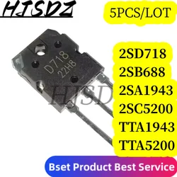 5 piezas 2SD718 2SB688 2SA1943 2SC5200 A1943 C5200 D718 D688 TO3P amplificador de Audio par rury triodo tranzystor