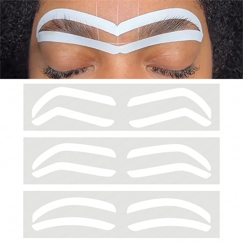 10/12 Pairs Disposable Eyebrow Design Stencil Eyebrow Tint Airbrush Auxiliary Sticker For Brows Shaping With Eyebrows Option