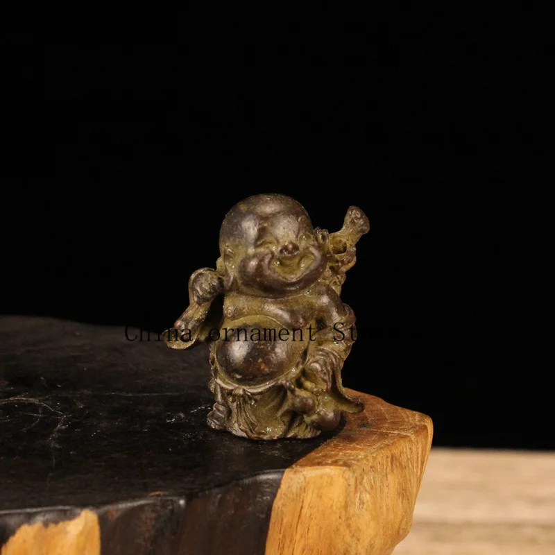 Solid fabric bag monk figurine, smiling Buddha, Maitreya Buddha, large-bellied Buddha statue, desktop craft decoration, pocket B