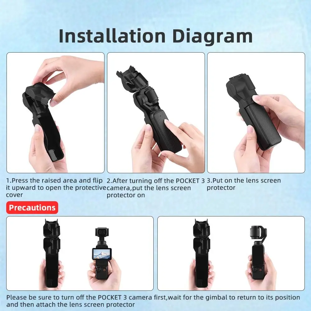 Dustproof Anti-Scratch Proteção Screen Cover, PC Gimbal Capa protetora, Screen Protector Acessórios, Dustproof Lens Cover para DJI Osmo Pocket 3, Novo