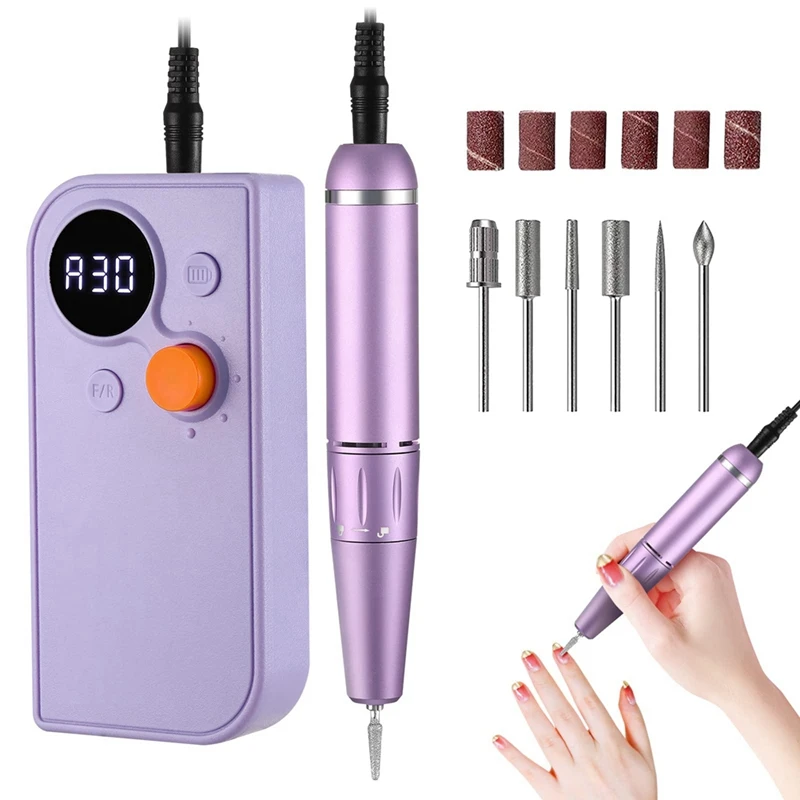 Portable Nail Drill Kit Rechargeable Nail Machine Electric Cordless Efile Nail Drill Set With 7 Nail Bits