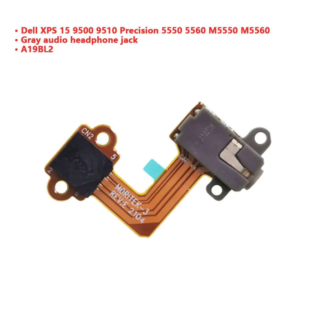 Conector de fone de ouvido para laptop, Dell XPS, 15, 9500, 9510, 9520, 9530, Precisão 5550, 5560, 5570, 5580, Branco, Cinza, Áudio, Laptop, A19BL1, A19BL2