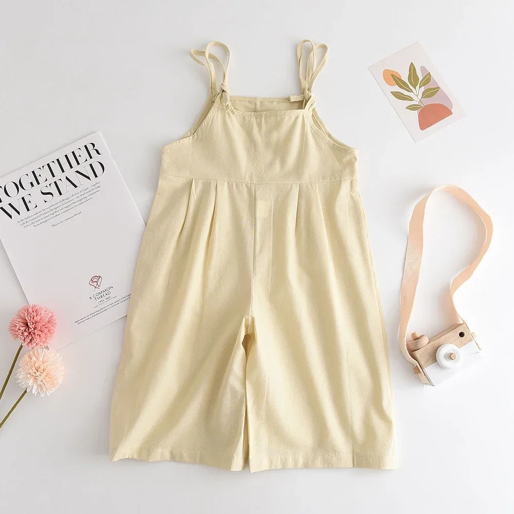 Bear Leader Girls Overalls Pants 2023 Summer Solid Embroidery Flower Sling Cotton Clothing Kids Children Fashion Outfits 2-6 Y