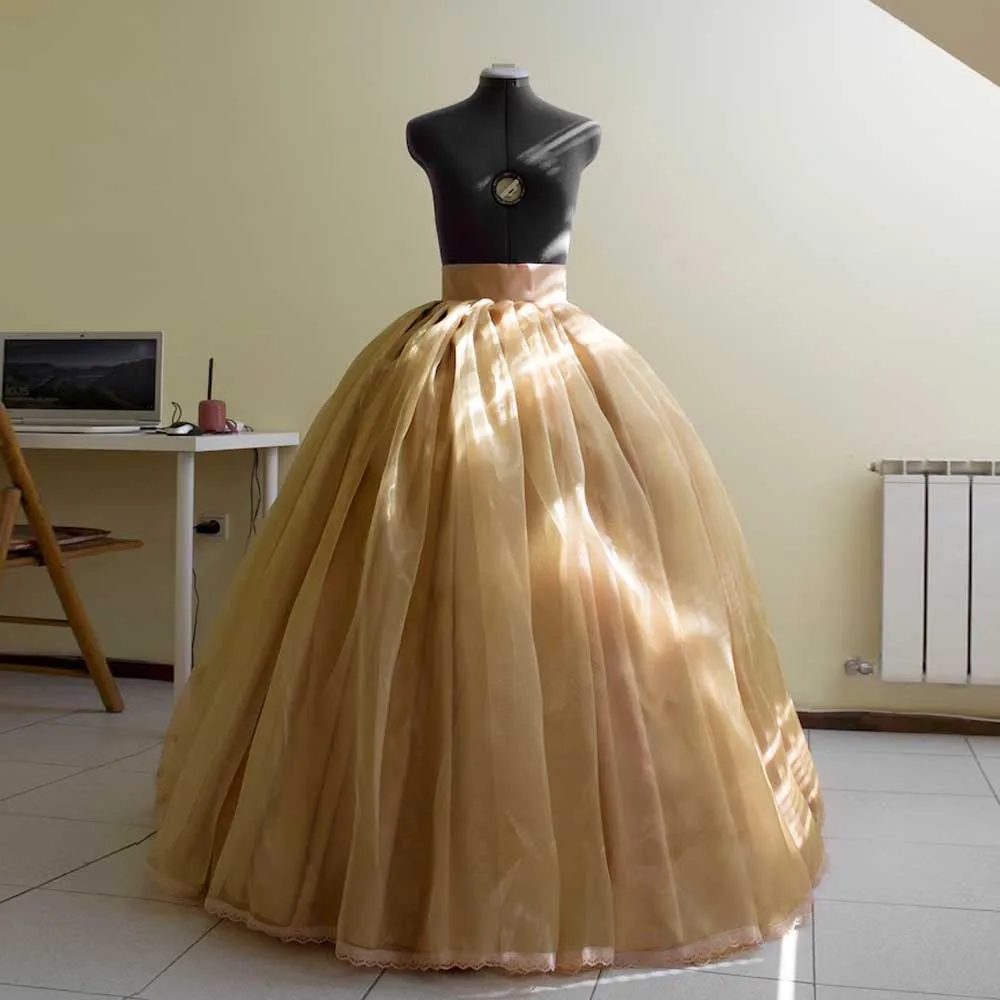 

Ochre Ball Skirt Lush Organza Wedding Skirt Layers Bridal Gown Separate Bridal Skirt Formal Skirts without Petticoat Custom Made