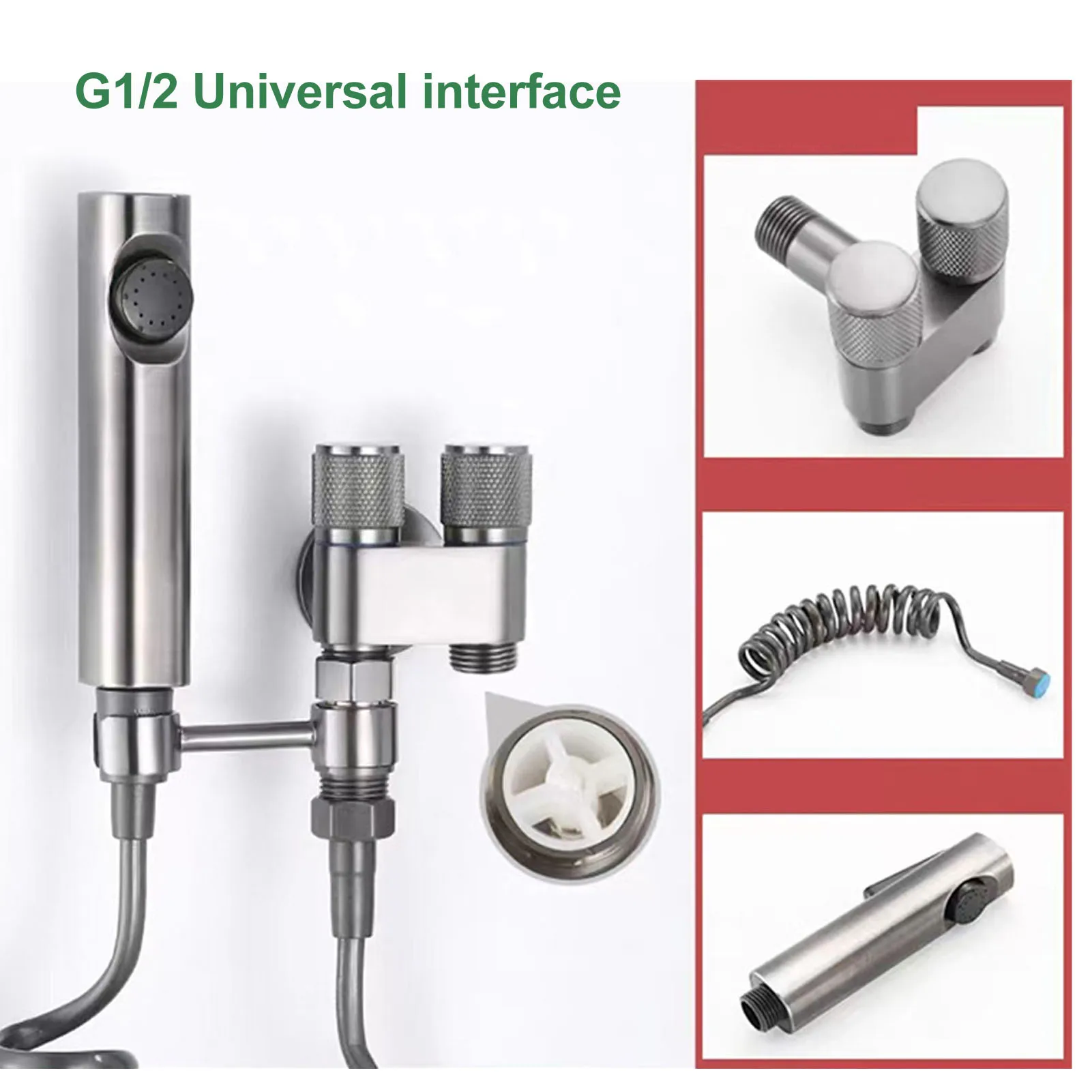 

Bidet Sprayer for Toilet Handheld Bidet Attachment Toilet Sprayer Set with Hose for Feminine Wash Hygiene Grey