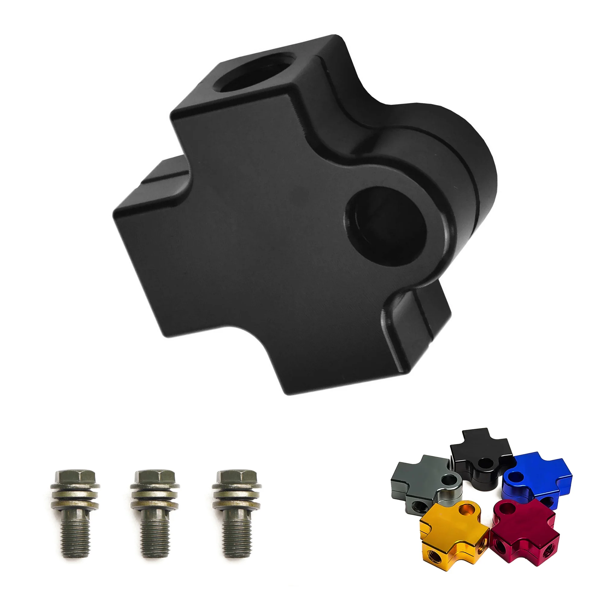 Motorcycle ATV Brake Hose Connector Adapter 3 Way Motorcycle Hydraulic Pipe Connect Tee Coupling Tubes Adapter bracket M10 Banjo