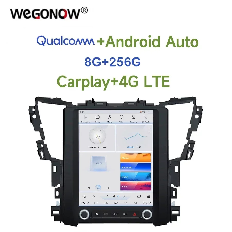 

Tesla Qualcomm Carplay Auto Android 11.0 8G+256G 4G SIM Car DVD Player DSP Wifi Bluetooth RADIO GPS For Toyota Alphard 2015-2020