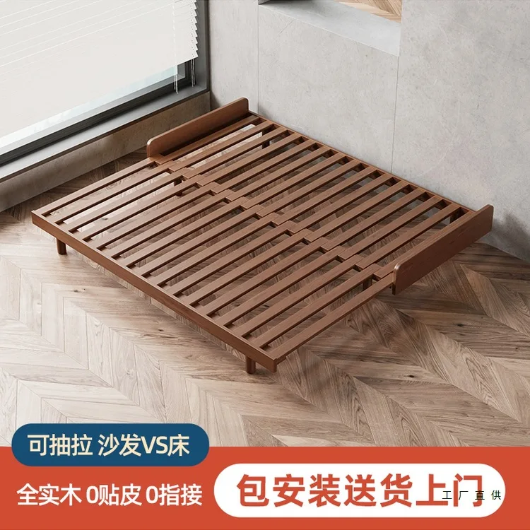 small apartment, home extendable bed, single and double side pull-out bed, living room folding sofa backrest bed