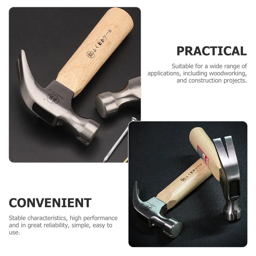 Martillo de alta resistencia integrado, herramientas, garra con soporte para clavos, clavado para carpintero, antideslizante, reparación casera, señorita