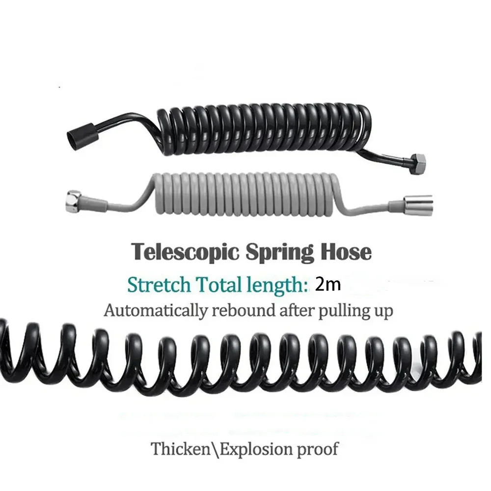 용수철 유연한 샤워 호스, 욕실 액세서리, 변기 비데 분무기 건, 욕실 수도꼭지, 전화선 샤워 호스, 2M