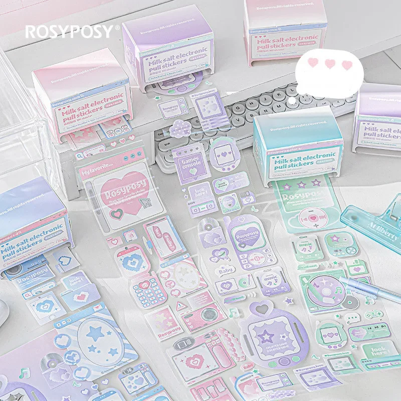 Cute Sticker Lovely Style Shiny Sticker DIY Decorative Scrapbook Sticker Kawaii Stationery Stickers Student Supplies