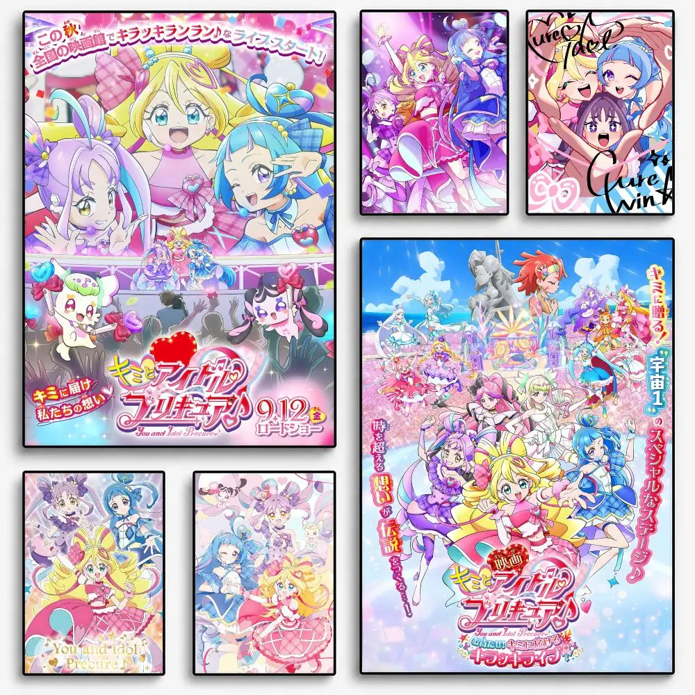 Shojo Anime You and Idol Pretty Cure Poster Room Home Decoration Interior Wall Art Printing Garage Posters Gift