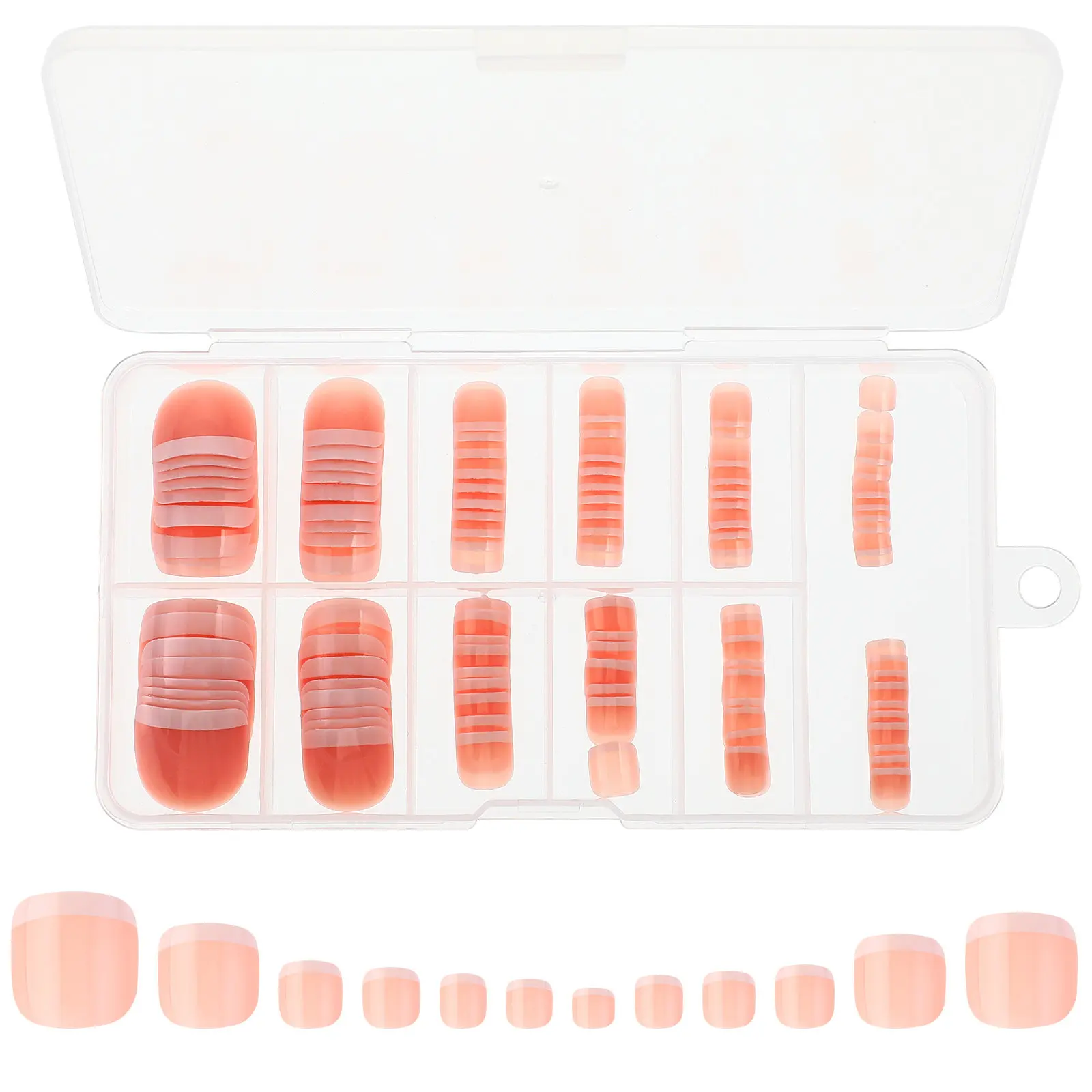 120Pcs Fake Toenails Square Shape Comfort Fit Realistic Appearance Press on Toe Nail Tips Easy Application Variety Sizes False