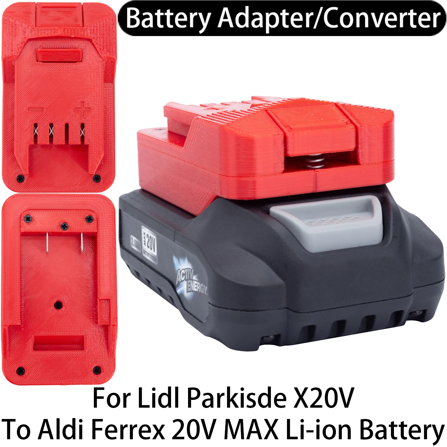 

Adapter Converter For Lidl Parkside X20V Li-ion Tool To Aldi Ferrex 20V LI-ion Battery Adapter Converter Power Tool Accessory