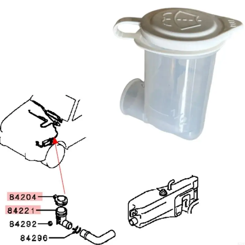 M76E Frontwaschflüssigkeitsflasche mit seitlichem Auslass und Deckel für Pajero, MB683936 Kunststofftank für die Wartung des – Detail 3