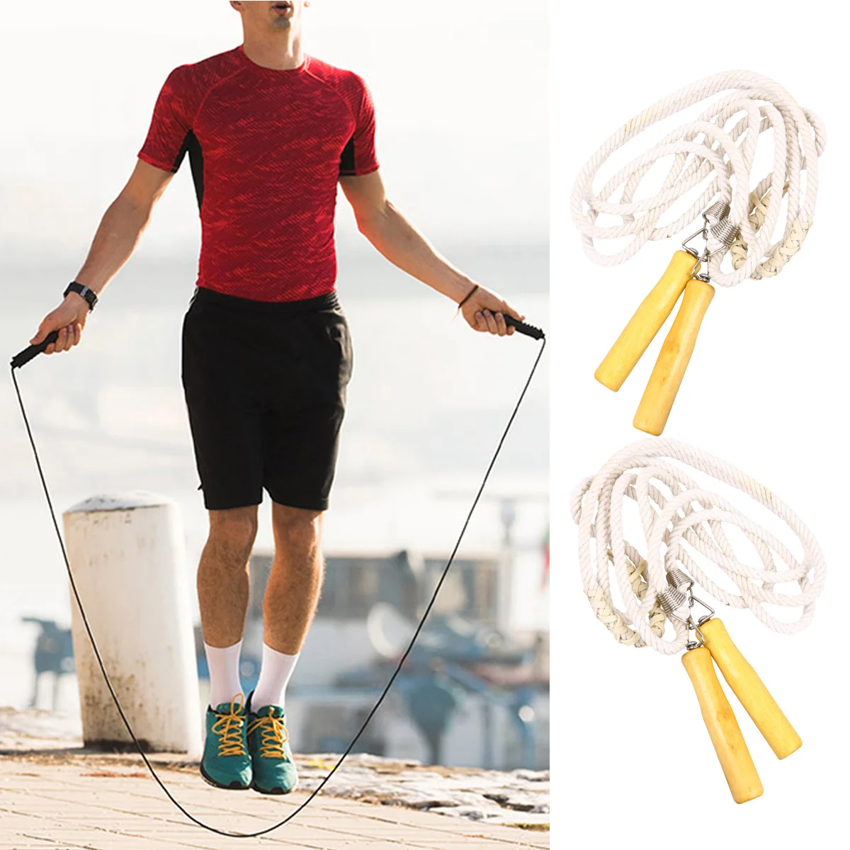 

Jump Rope Exercise Durable Wooden Handle 3 Meters Skipping Rope for Sports Training Kids Exercise Ropes