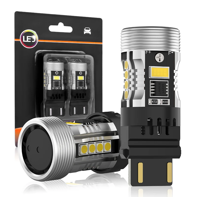 

2Pcs T20 7440 /7443 WY21W W21W 1156 BAU15S PY21W Canbus W21/5W LED Bulb 6000K White DRL Car Parking Light Daytime Running Lamp