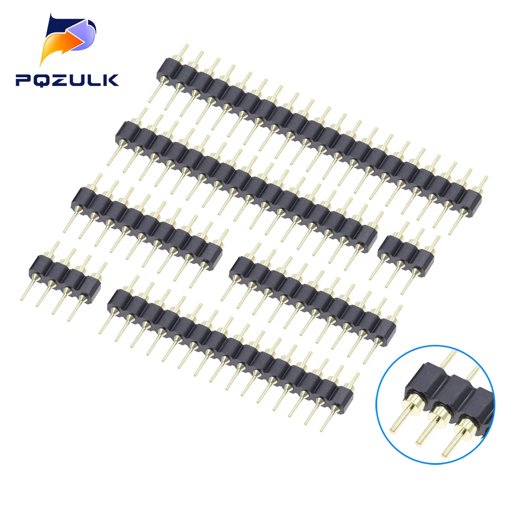 10 SZTUK 2,54 mm Złącze męskie jednorzędowe 40-pinowe 2,54 mm Okrągłe złącze pinowe 1x2p 3p 4p 5p 6p 7p 8p 9p 10p 12p 20p 40P