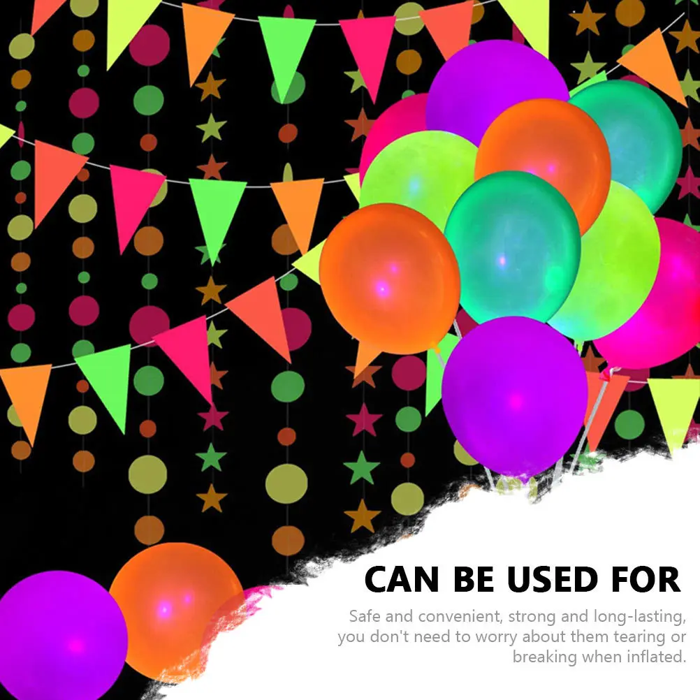 

50Pcs Fluorescent Latex Balloons 12 Inch Safe Durable Night Light Party Supplies Festival Decor Fluorescent Balloons
