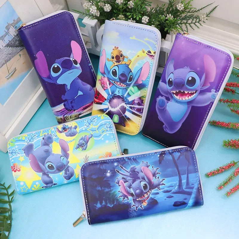 Disney Lilo Stitch Anime Patterns Coin Purse Mickey Mouse Elsa Princess Action Figure Child Cartoon Handbag Birthday Present